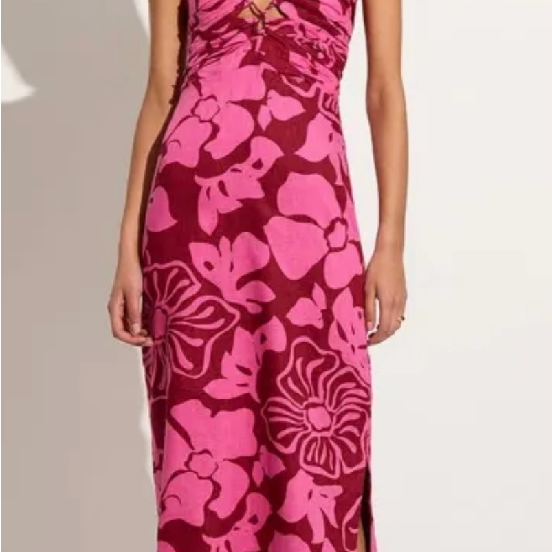 Faithfull The Brand Tortugas Midi Dress Mica Floral Pink